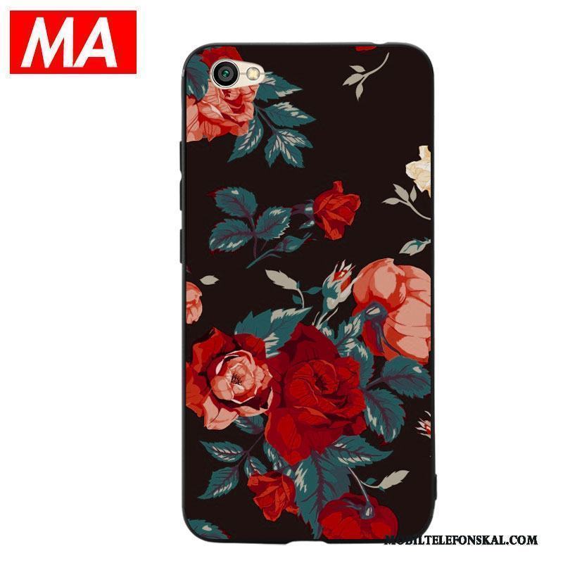 Redmi Note 5a Skal Blommor Färg Röd Hög Silikon Fodral Kreativa