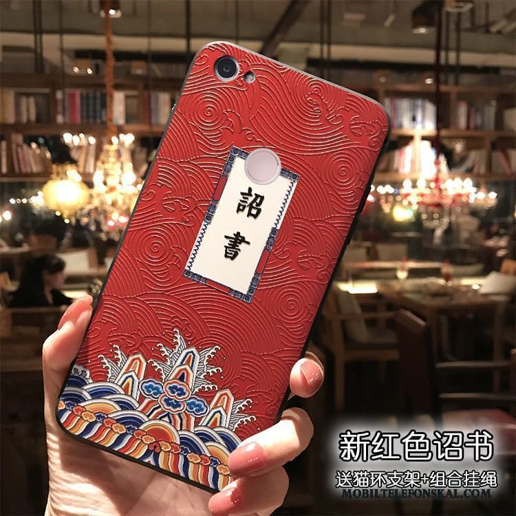 Redmi Note 5a Skal Hängsmycken All Inclusive Röd Fodral Silikon Trend Kinesisk Stil