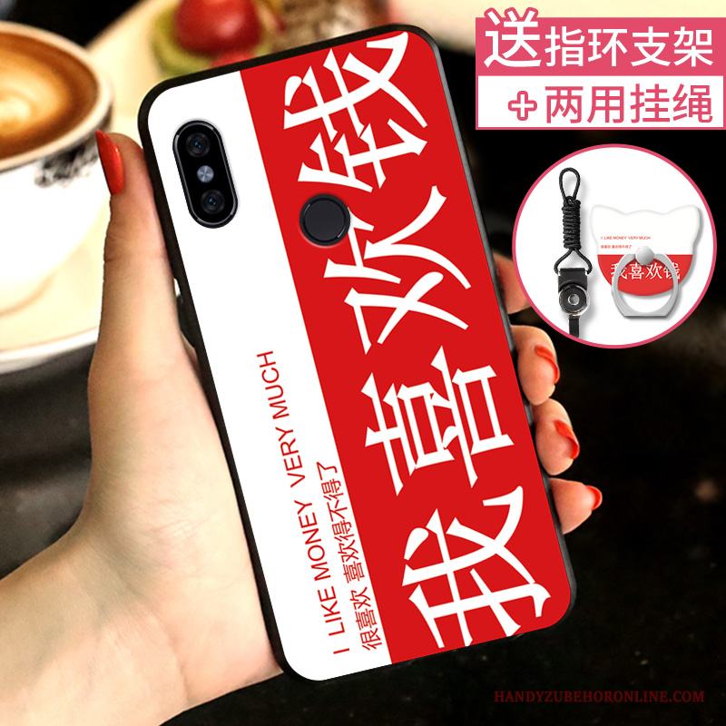 Redmi Note 6 Pro Skal Röd Nubuck Fallskydd All Inclusive Personlighet Liten Kreativa