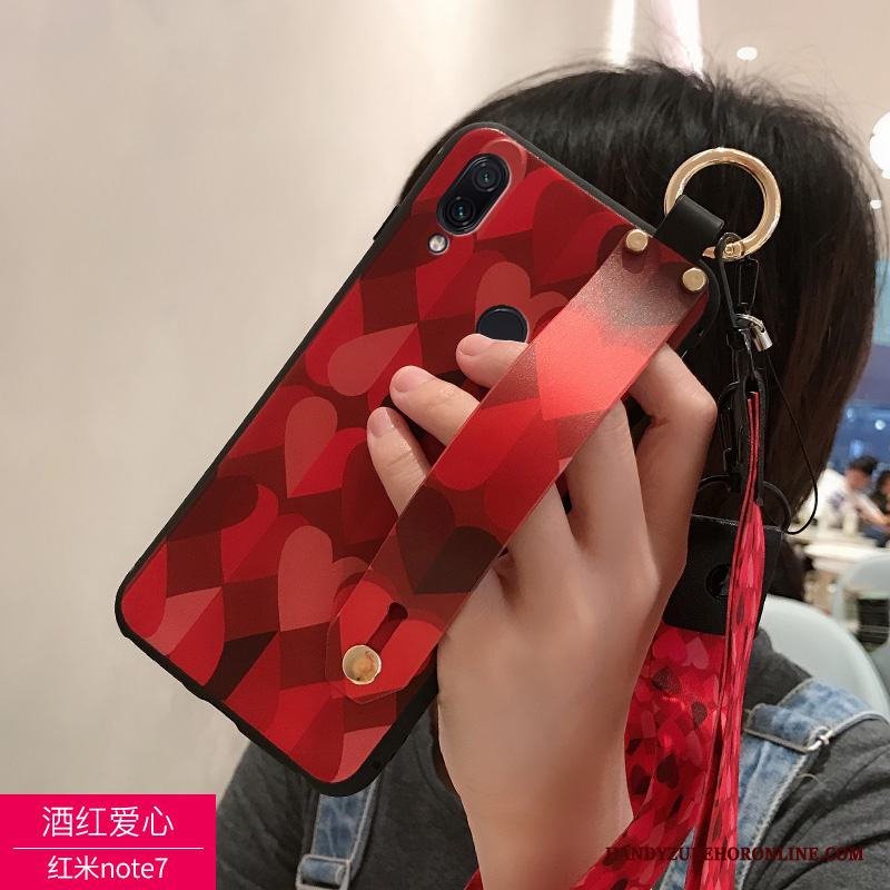 Redmi Note 7 Mjuk Silikon Fallskydd Skal Telefon Röd Liten Svart
