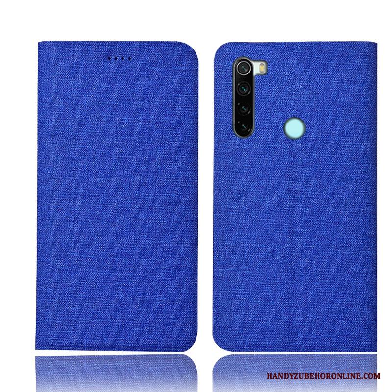 Redmi Note 8 Pro Skal Telefon Fodral Läderfodral Skydd All Inclusive Blå Röd