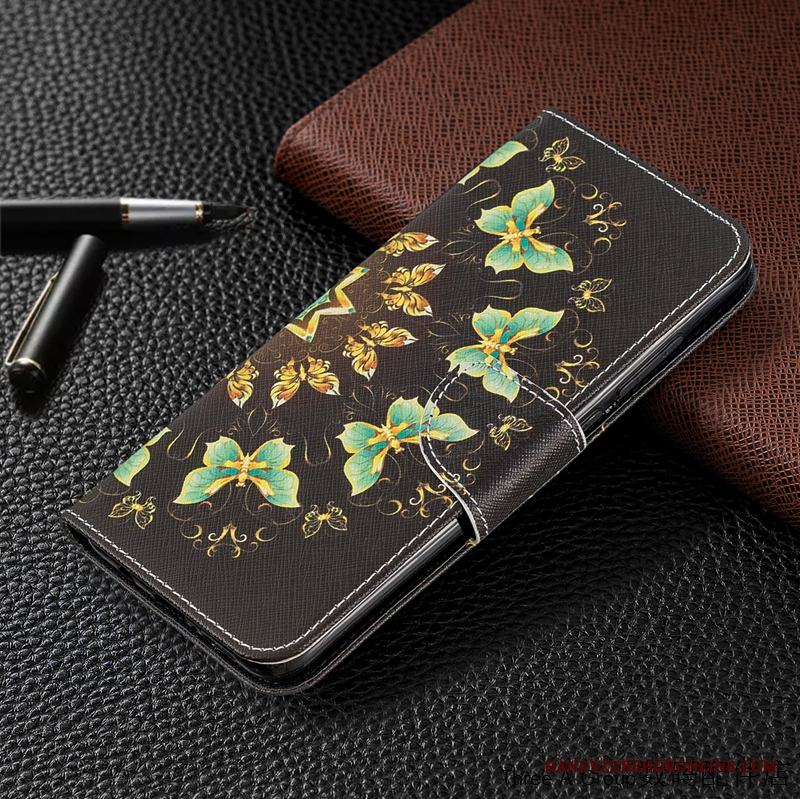 Redmi Note 8 Pro Täcka Liten Vacker Skal Telefon Läderfodral Röd Tecknat