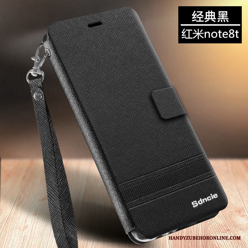 Redmi Note 8t Business Clamshell Skal Telefon Guld Fallskydd Härdning Läderfodral