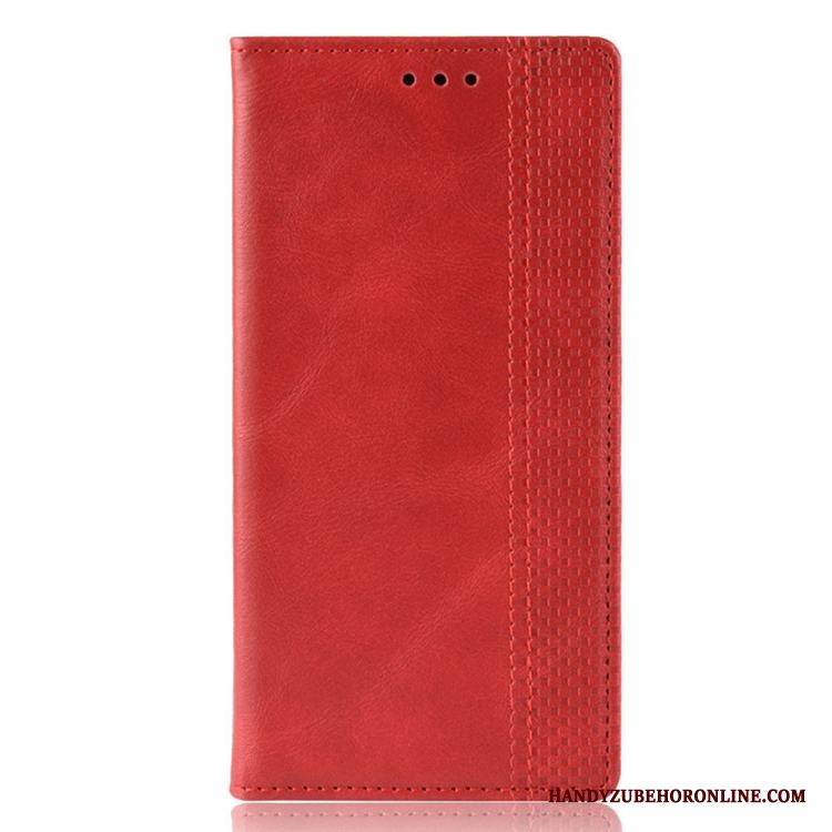 Redmi Note 8t Clamshell Plånbok Cow Röd Skal Telefon Fodral Kort