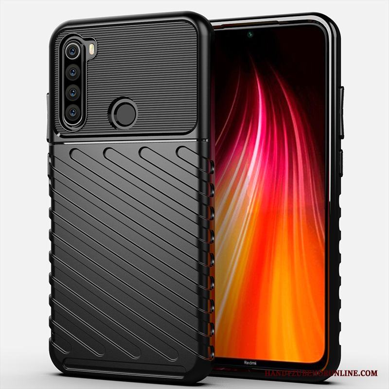 Redmi Note 8t Mobil Telefon Svart Fodral Skal Telefon Röd Fallskydd