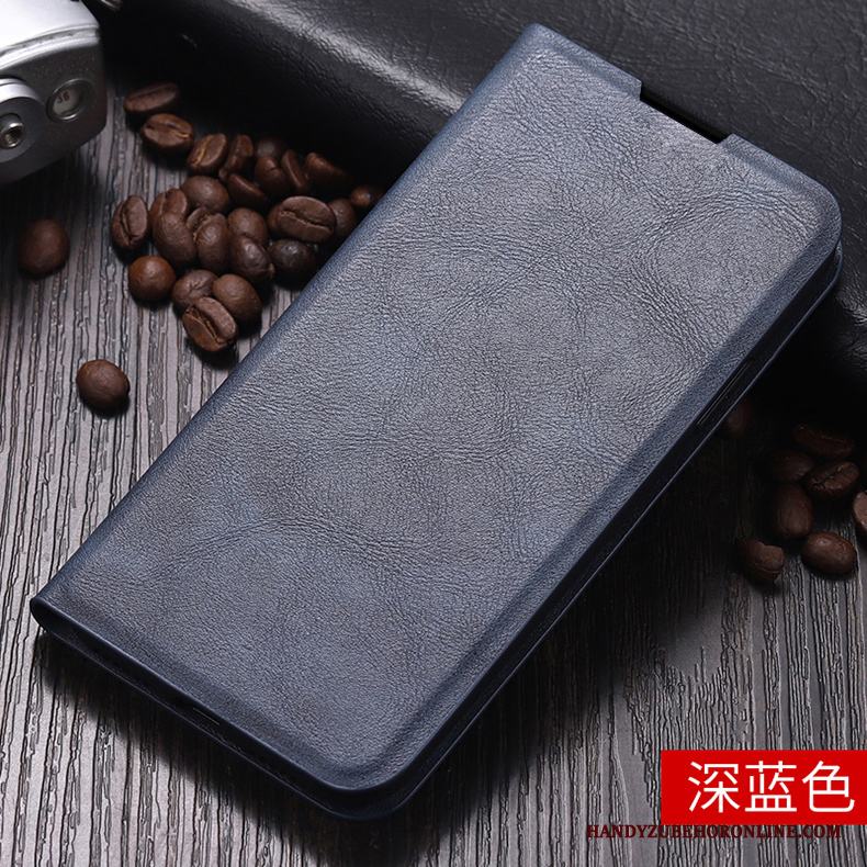 Redmi Note 9 Pro Liten Slim Skal Telefon Mörkblå Fodral All Inclusive Äkta Läder