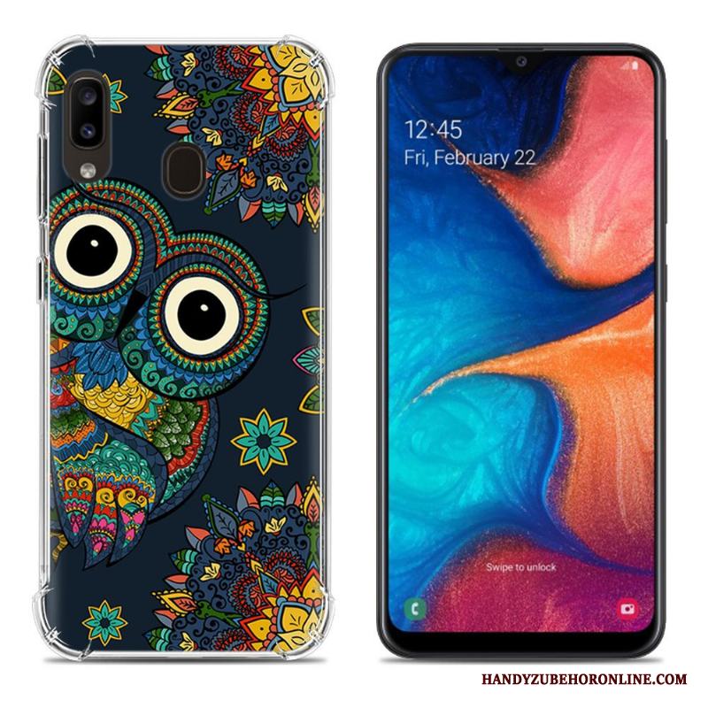 Samsung Galaxy A20e Fallskydd Skal Telefon Mjuk Kreativa Färg Net Red