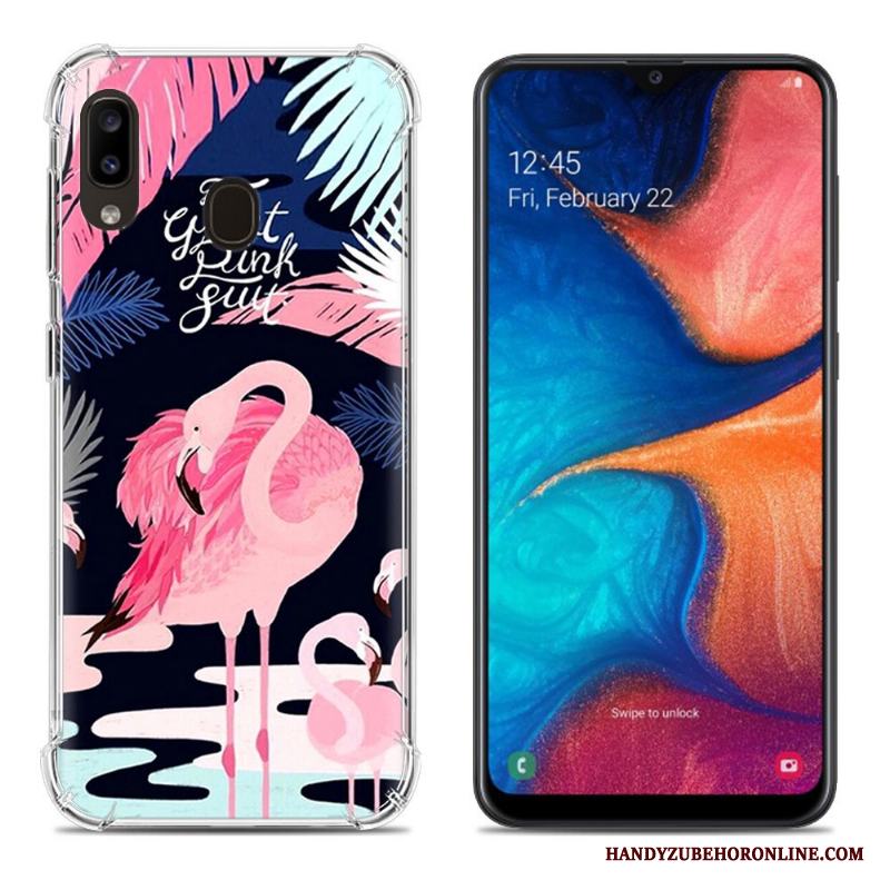 Samsung Galaxy A20e Fallskydd Skal Telefon Mjuk Kreativa Färg Net Red