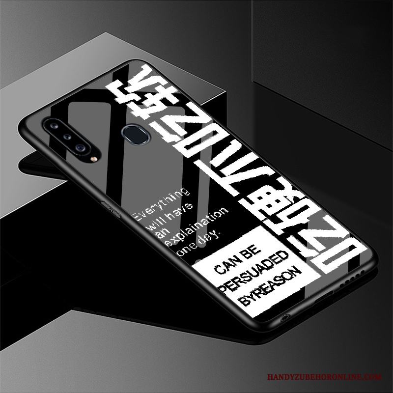 Samsung Galaxy A20s Fodral Skal Telefon Silikon Stjärna Blå Fallskydd Spegel