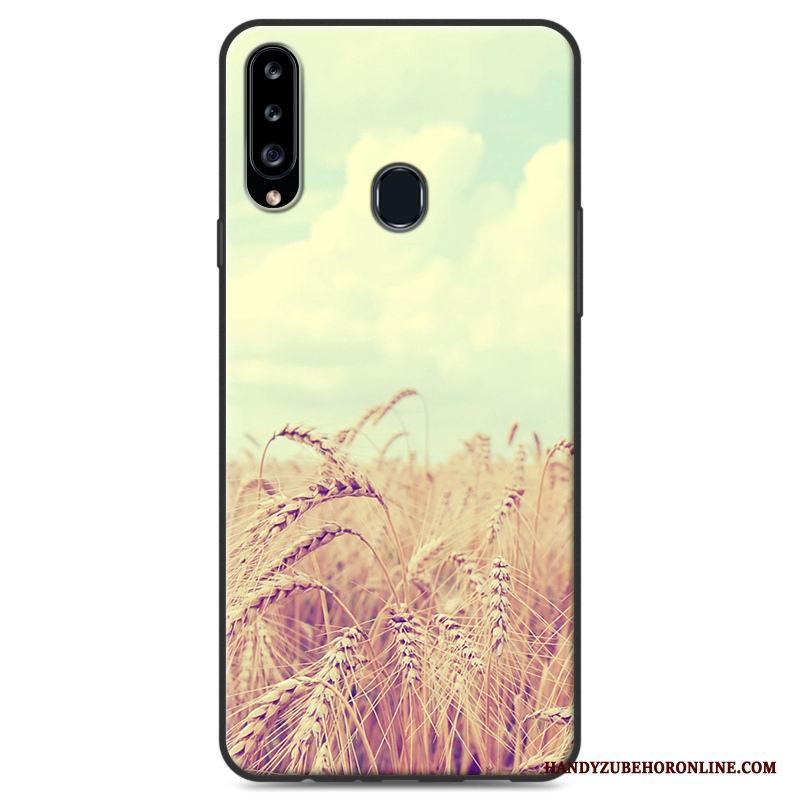 Samsung Galaxy A20s Stjärna Hängsmycken Fodral Nubuck Fallskydd Mjuk Skal