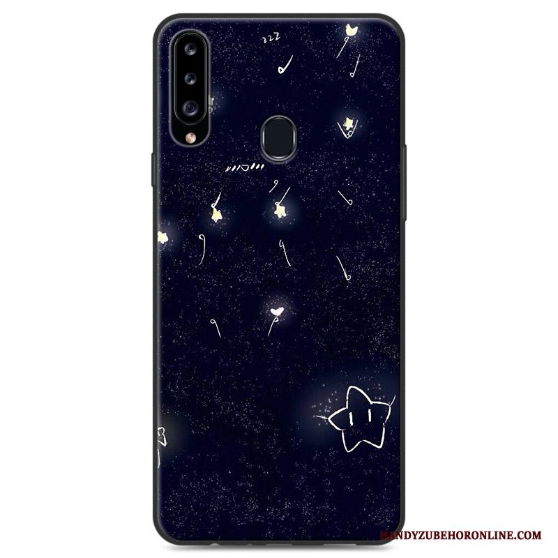 Samsung Galaxy A20s Stjärna Hängsmycken Fodral Nubuck Fallskydd Mjuk Skal