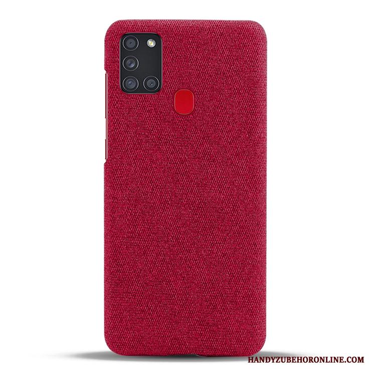 Samsung Galaxy A21s Skal Personlighet Stjärna Mönster Hård Nubuck Fallskydd Grå