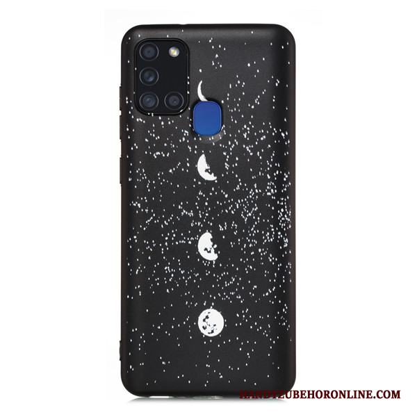 Samsung Galaxy A21s Svart Skal Telefon Mobil Telefon Fallskydd Fodral Stjärna All Inclusive