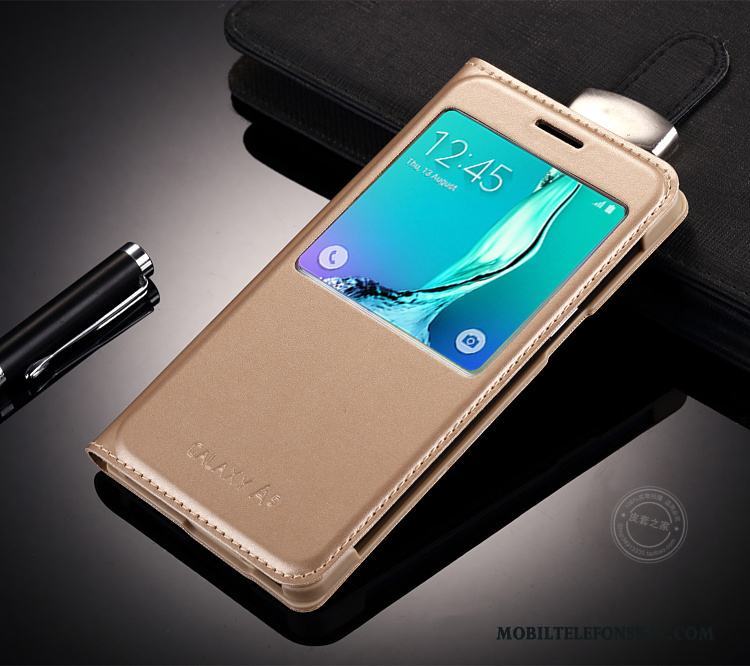 Samsung Galaxy A3 2015 Mobil Telefon Läderfodral Skal Telefon Rosa Stjärna Skydd Ny