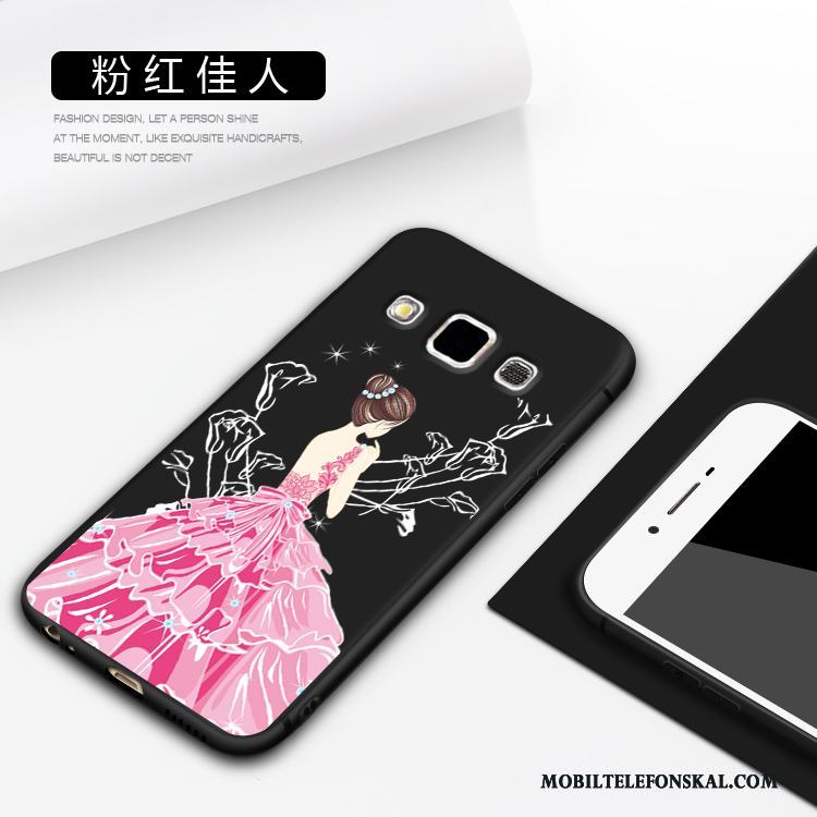 Samsung Galaxy A3 2015 Vacker Skal Telefon All Inclusive Svart Silikon Stjärna Trend