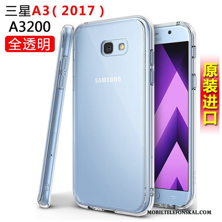 Samsung Galaxy A3 2017 Silikon Vit Stjärna Fodral Skal Telefon Skydd Fallskydd