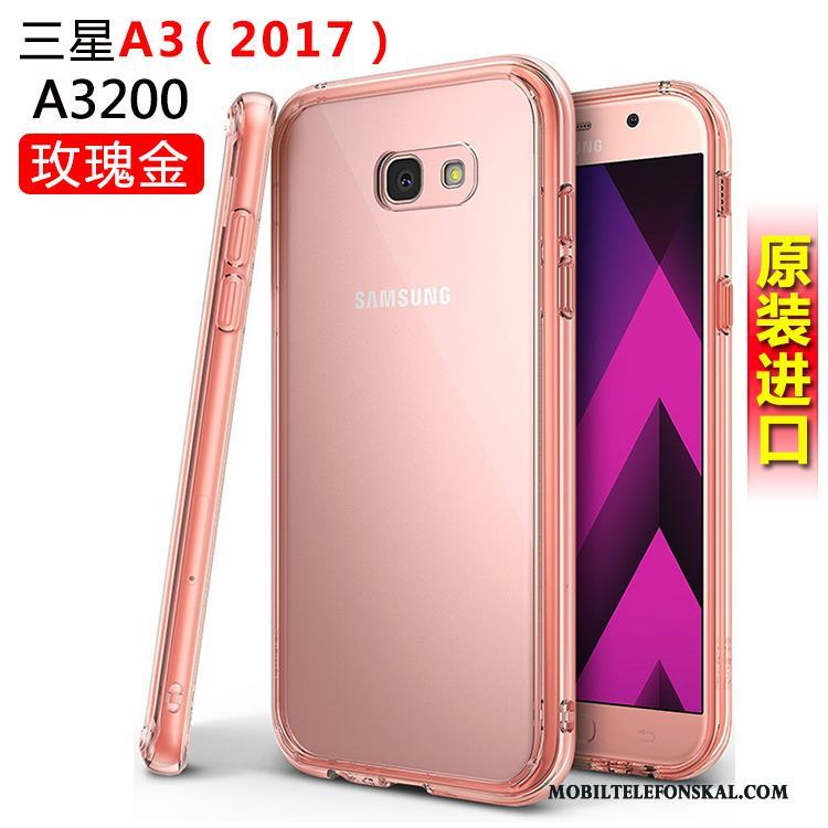 Samsung Galaxy A3 2017 Silikon Vit Stjärna Fodral Skal Telefon Skydd Fallskydd