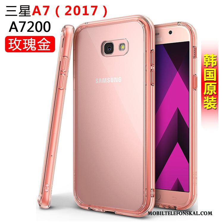 Samsung Galaxy A3 2017 Silikon Vit Stjärna Fodral Skal Telefon Skydd Fallskydd