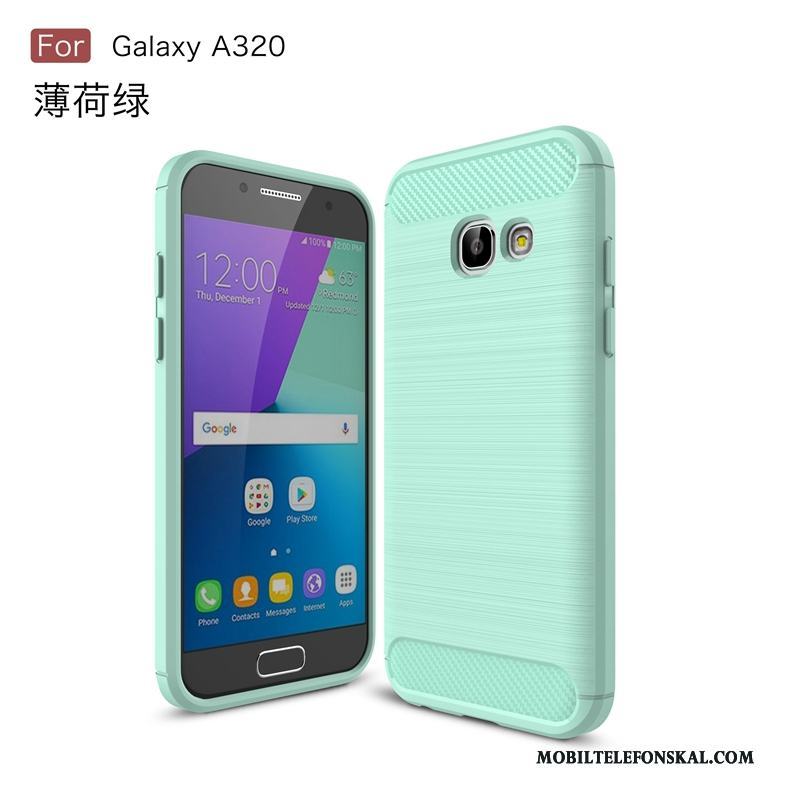 Samsung Galaxy A3 2017 Stjärna Svart Kostfiber Mjuk Skal Telefon Mönster Mobil Telefon