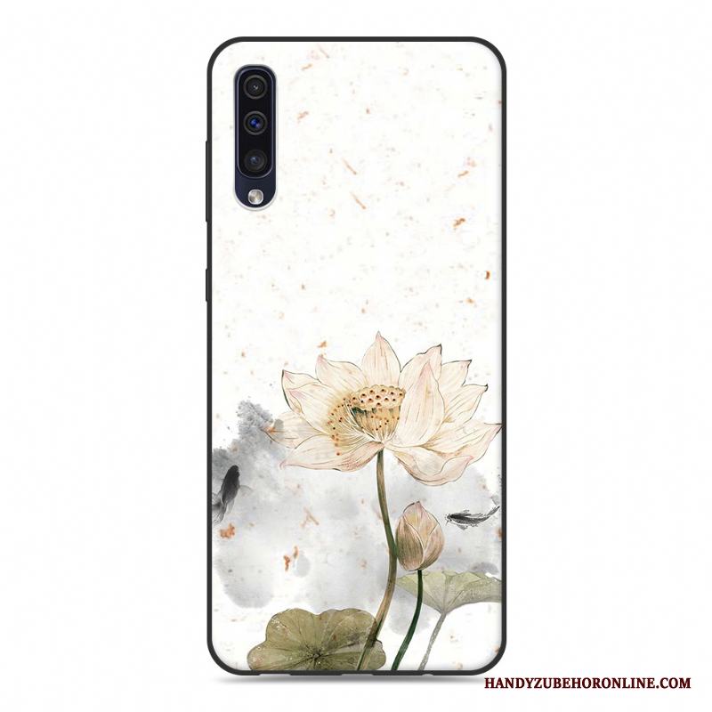 Samsung Galaxy A30s Kinesisk Stil Kreativa Skydd Personlighet Vit Fodral Skal Telefon