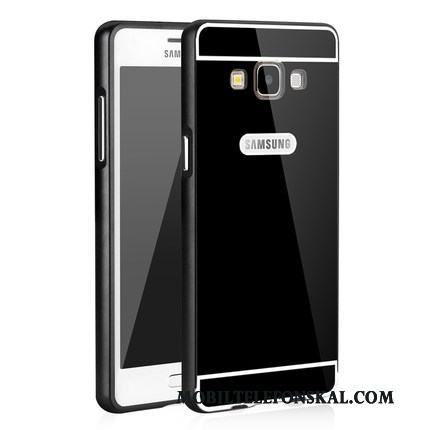 Samsung Galaxy A5 2015 Skal Stjärna Frame Bakre Omslag Fallskydd Fodral Svart Metall