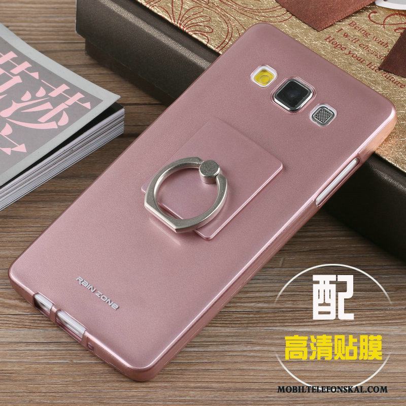 Samsung Galaxy A5 2015 Skal Stjärna Trend Fodral Nubuck Rosa Guld Mjuk Skydd