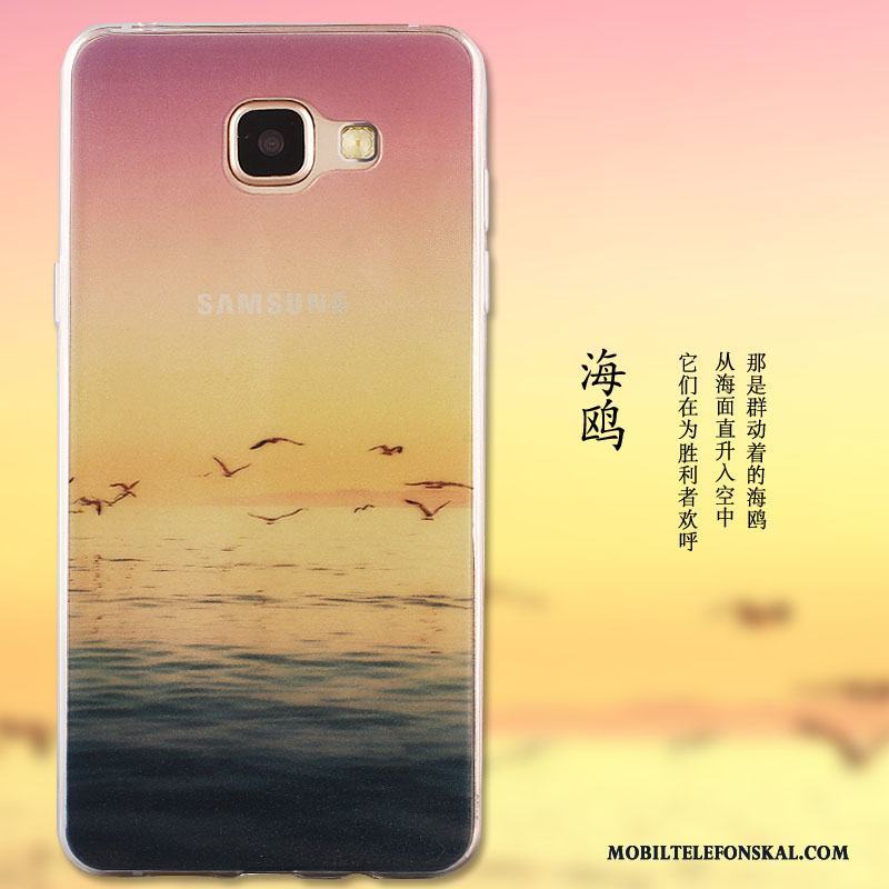 Samsung Galaxy A5 2016 Blå Silikon Fodral Skal Telefon Skydd Trend Målade