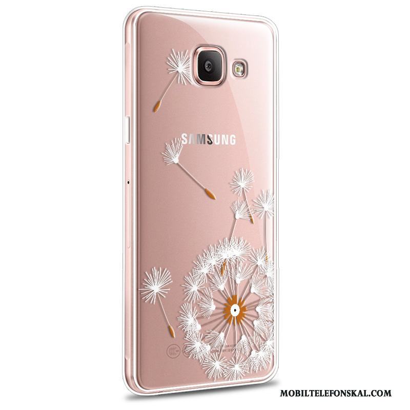 Samsung Galaxy A5 2016 Fodral Rosa Mjuk Skal Fallskydd Silikon Blommor