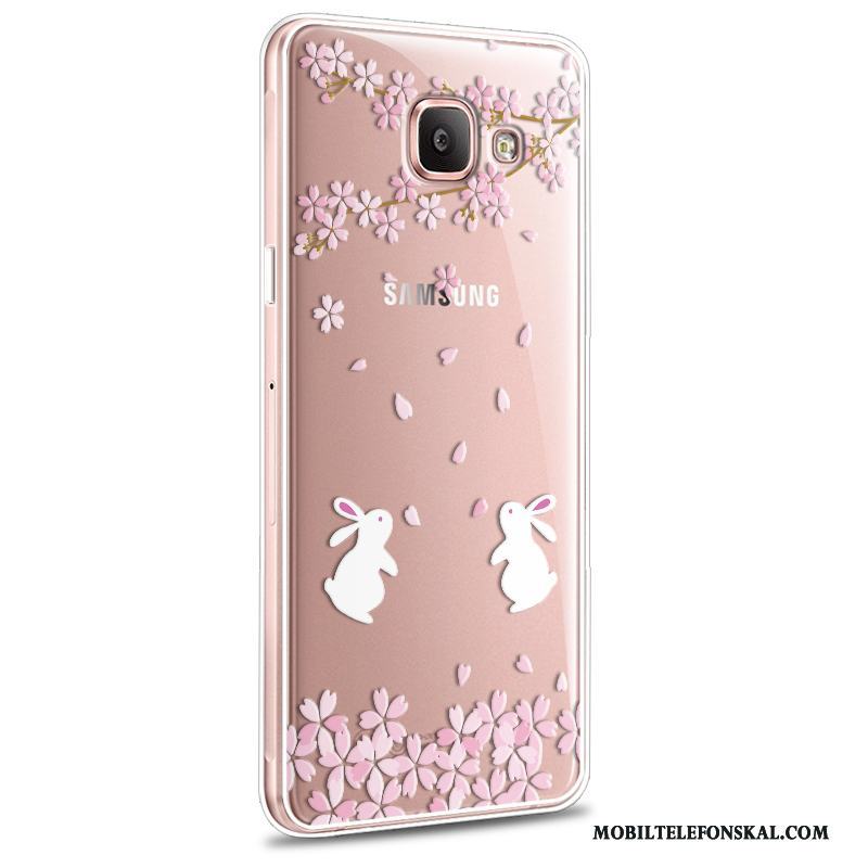 Samsung Galaxy A5 2016 Fodral Rosa Mjuk Skal Fallskydd Silikon Blommor