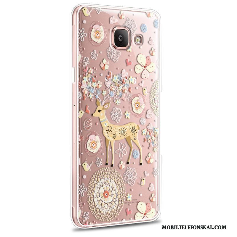 Samsung Galaxy A5 2016 Fodral Rosa Mjuk Skal Fallskydd Silikon Blommor