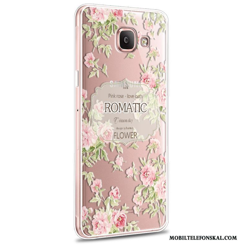 Samsung Galaxy A5 2016 Fodral Rosa Mjuk Skal Fallskydd Silikon Blommor