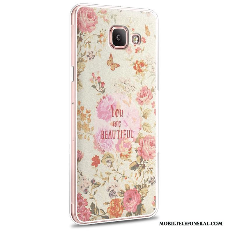 Samsung Galaxy A5 2016 Fodral Rosa Mjuk Skal Fallskydd Silikon Blommor