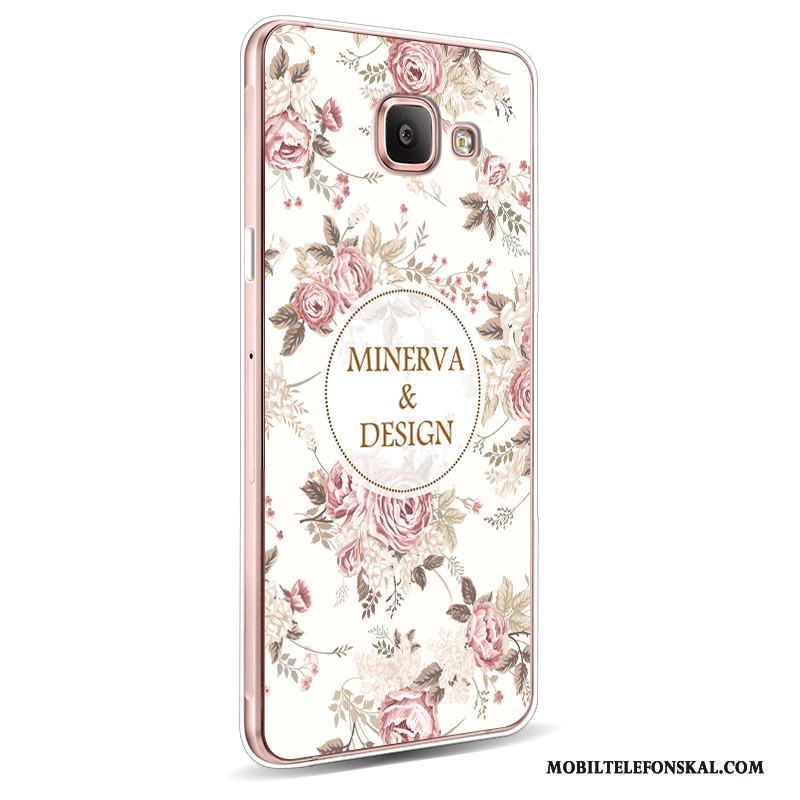 Samsung Galaxy A5 2016 Fodral Rosa Mjuk Skal Fallskydd Silikon Blommor