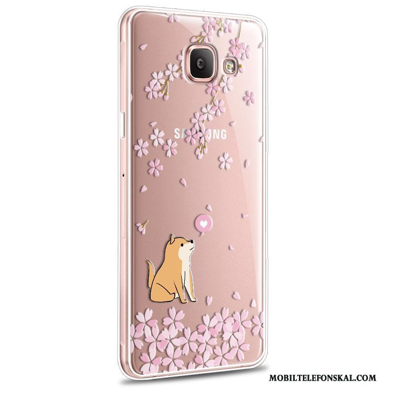 Samsung Galaxy A5 2016 Fodral Rosa Mjuk Skal Fallskydd Silikon Blommor