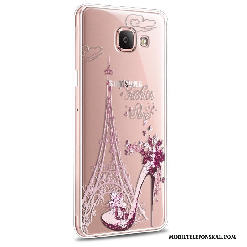 Samsung Galaxy A5 2016 Fodral Rosa Mjuk Skal Fallskydd Silikon Blommor