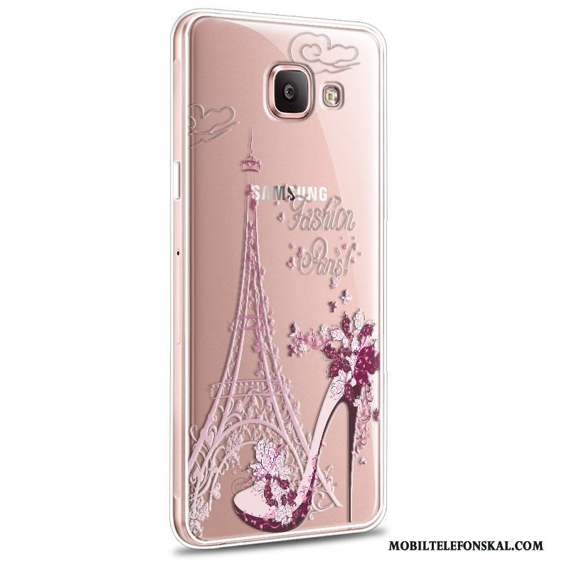 Samsung Galaxy A5 2016 Fodral Rosa Mjuk Skal Fallskydd Silikon Blommor