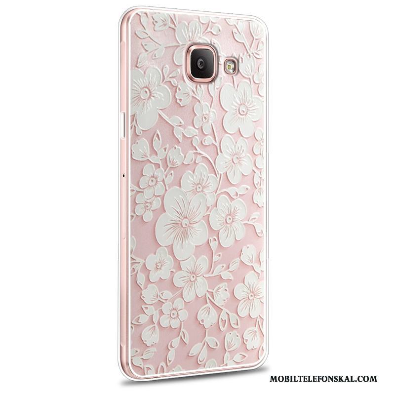 Samsung Galaxy A5 2016 Fodral Rosa Mjuk Skal Fallskydd Silikon Blommor