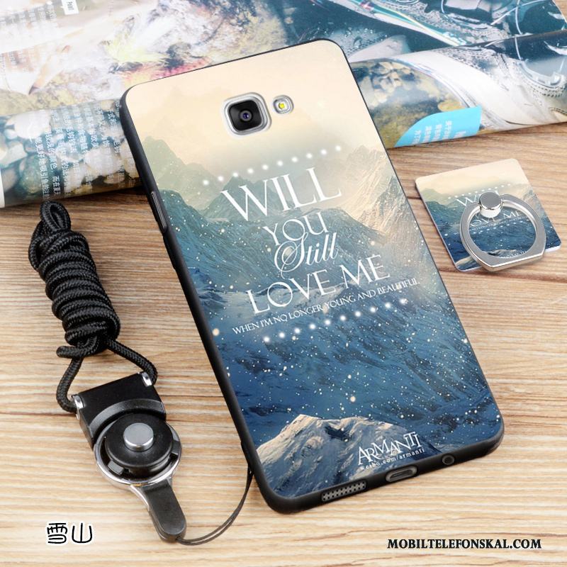Samsung Galaxy A5 2016 Skal Mobil Telefon Blå Fodral Nubuck Stjärna Europa Silikon