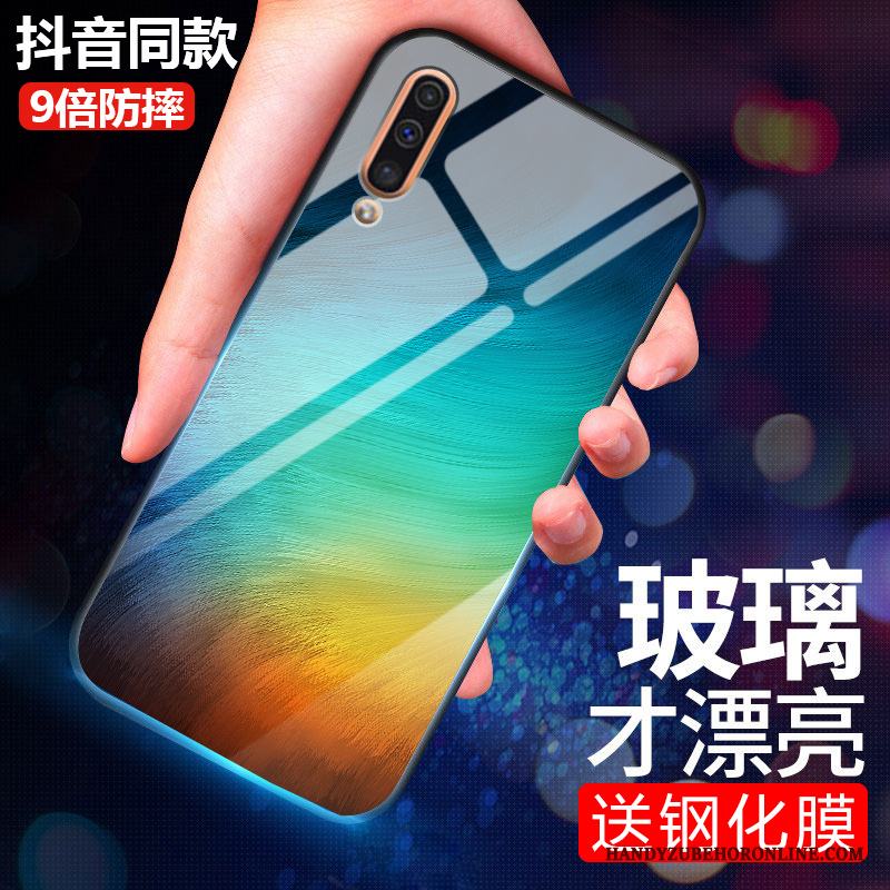 Samsung Galaxy A50 All Inclusive Härdat Glas Kreativa Skal Telefon Stjärna Blå Silikon