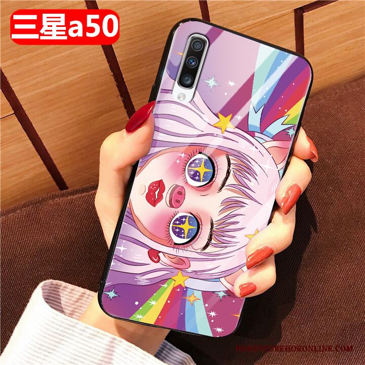 Samsung Galaxy A50 Fallskydd Mjuk Gul Skal Telefon Stjärna All Inclusive Glas