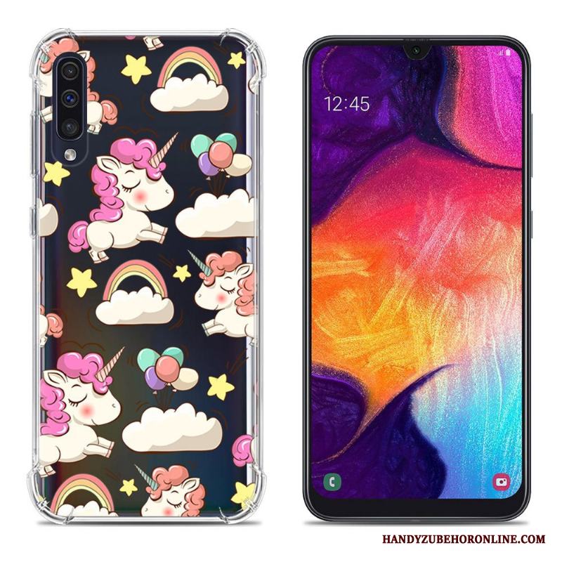 Samsung Galaxy A50 Mobil Telefon Fallskydd Rosa Fodral Målade Kreativa Skal