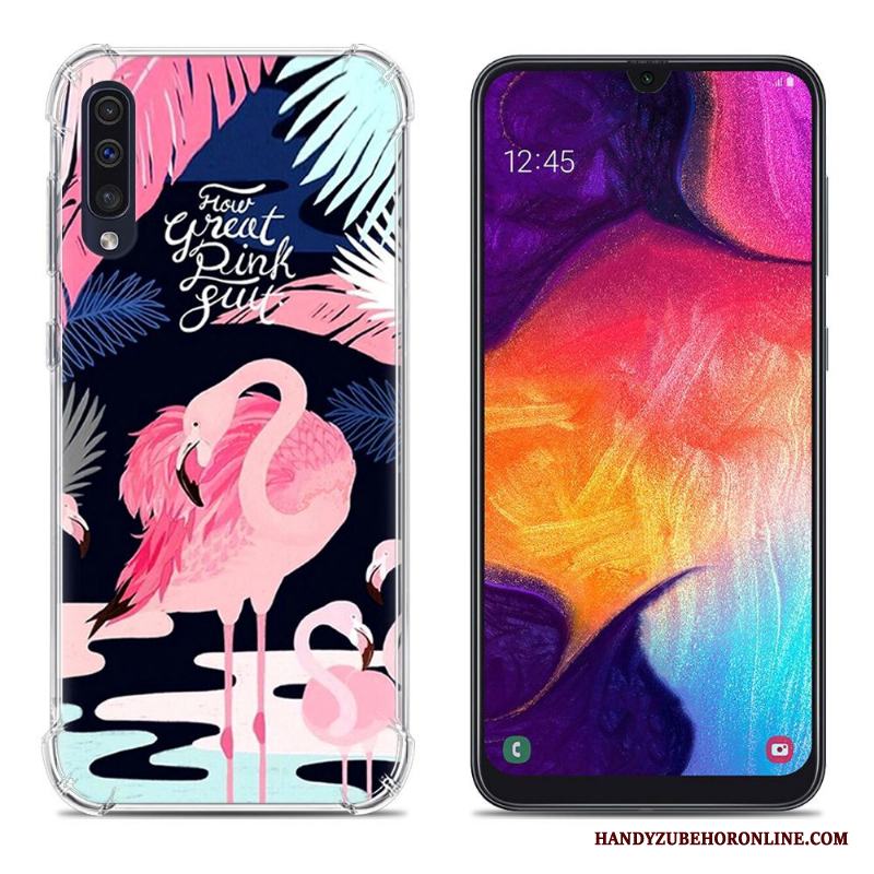 Samsung Galaxy A50 Mobil Telefon Fallskydd Rosa Fodral Målade Kreativa Skal