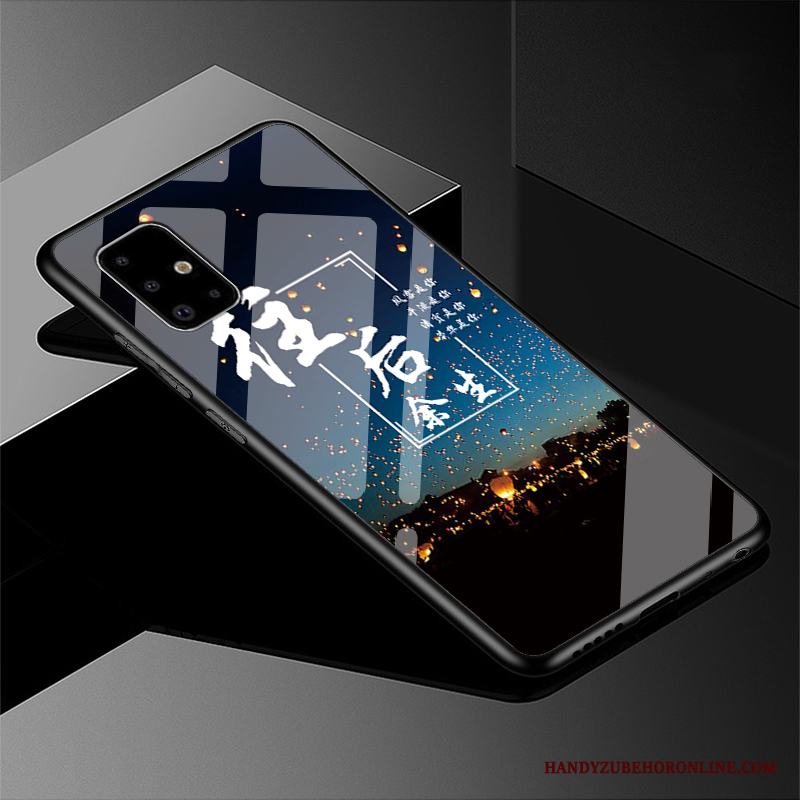 Samsung Galaxy A51 Spegel Skal Trend Varumärke Hård Fodral Personlighet Glas