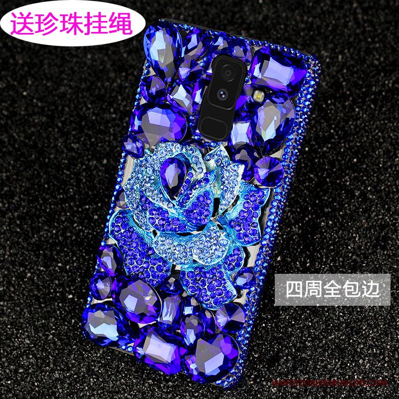 Samsung Galaxy A6+ Rosa Skydd Skal Telefon Stjärna Fodral Strass