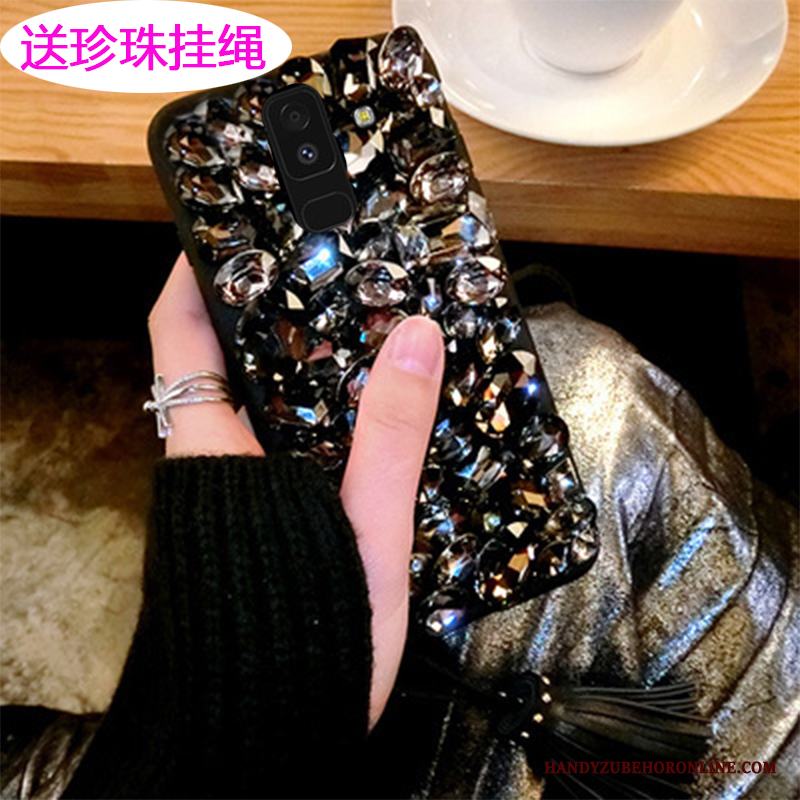 Samsung Galaxy A6+ Rosa Skydd Skal Telefon Stjärna Fodral Strass