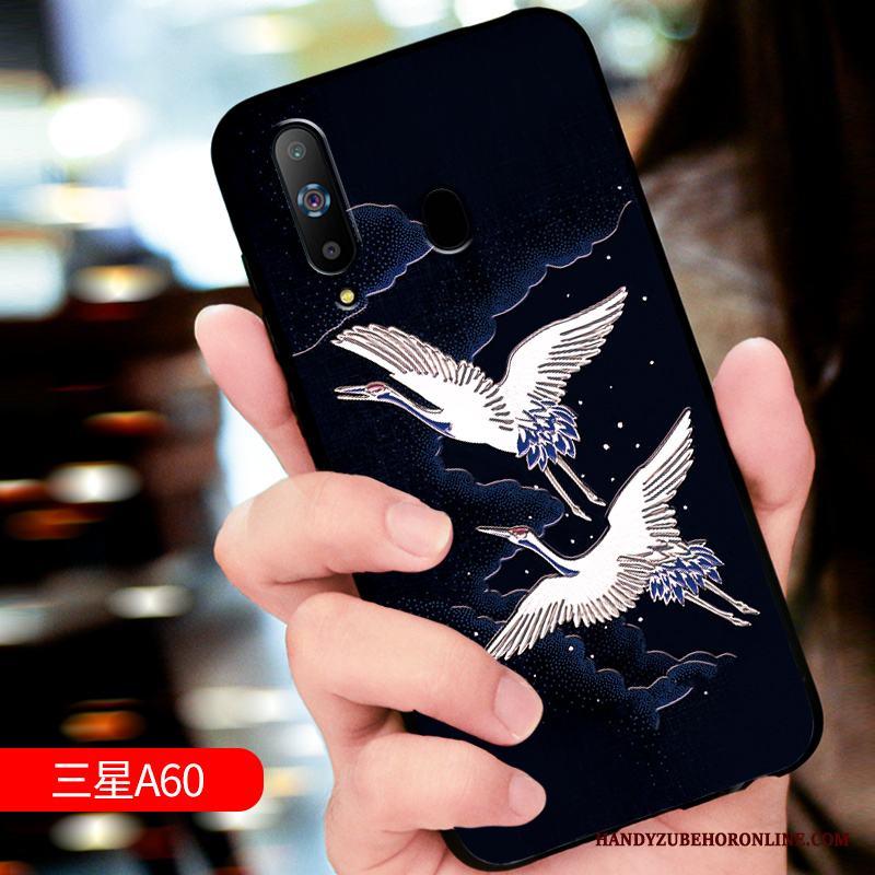 Samsung Galaxy A60 Lättnad Skydd Mjuk Gul Silikon Fallskydd Skal Telefon
