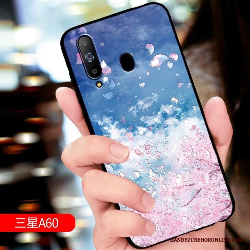 Samsung Galaxy A60 Lättnad Skydd Mjuk Gul Silikon Fallskydd Skal Telefon