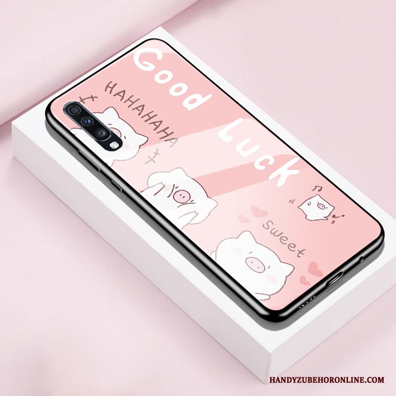 Samsung Galaxy A60 Skal Telefon Glas Stjärna Silikon Kreativa Fodral Rosa