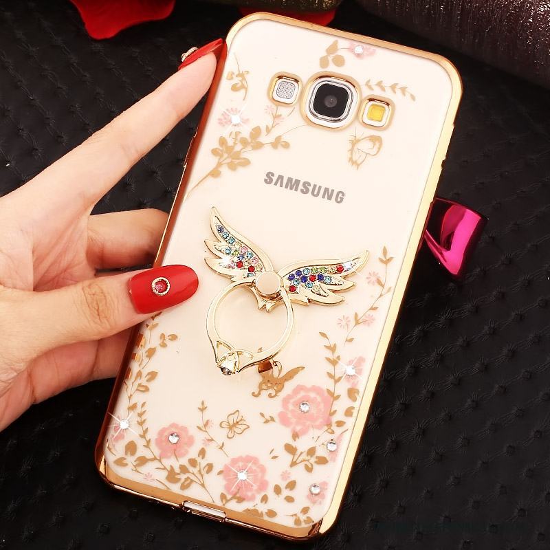 Samsung Galaxy A7 2015 Rosa Guld Mjuk Skal Telefon Stjärna Skydd Fallskydd Fodral