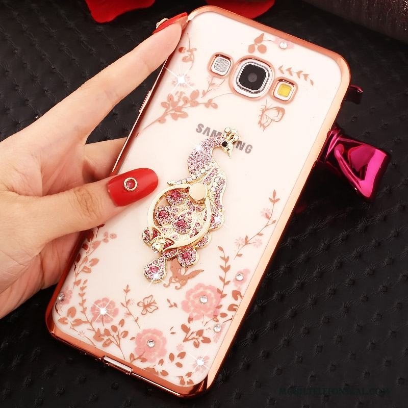 Samsung Galaxy A7 2015 Rosa Guld Mjuk Skal Telefon Stjärna Skydd Fallskydd Fodral